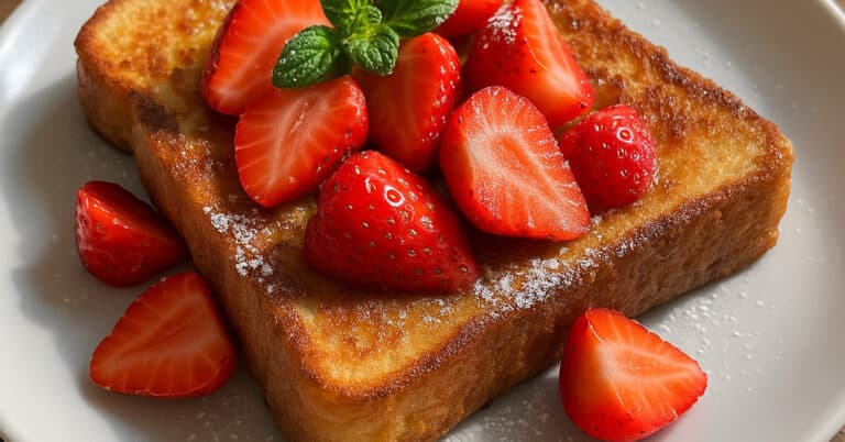 Nedele ráno ako z kaviarne: francúzsky toast s jahodami za 10 minút