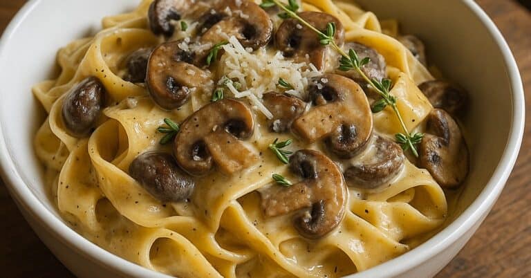 Krémová hubová pasta za 20 minút: zamatová omáčka z jednej panvice
